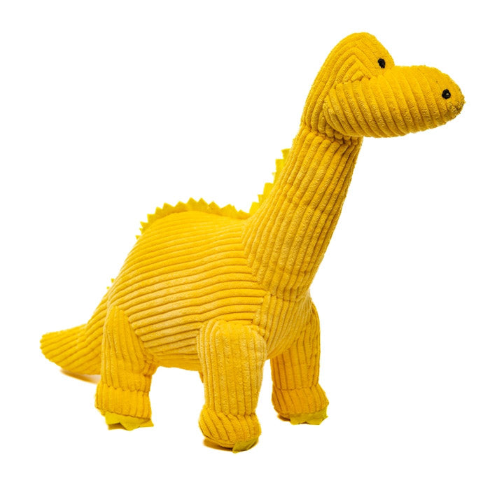 Yellow Corduroy Diplodocus Dinosaur Plush Toy