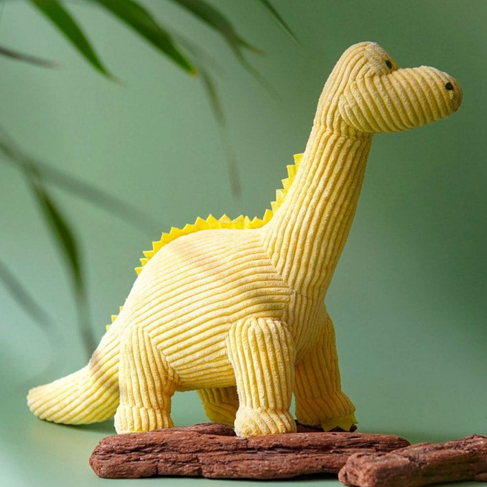 Yellow Corduroy Diplodocus Dinosaur Plush Toy