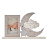 Bambino Light Up Moon Mantel Plaque Frame 28cm