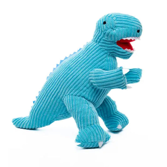 Ice Blue Corduroy T Rex Dinosaur Plush Toy