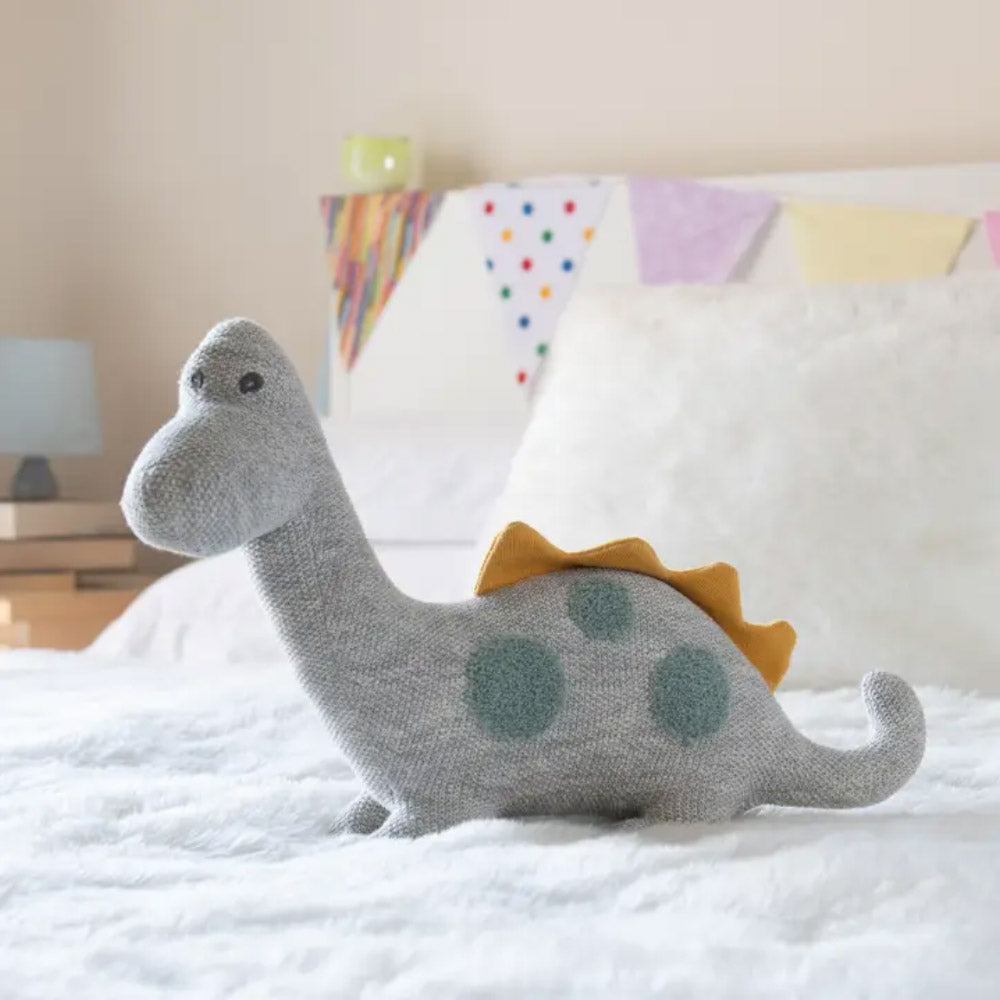 Knitted Organic Cotton Spotted Large Diplodocus Dinosaur Toy