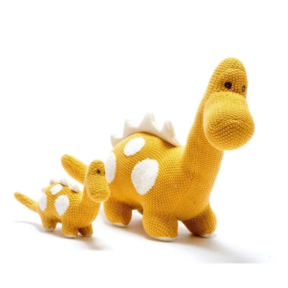 Small Mustard Organic Cotton Diplodocus Dinosaur Plush Toy