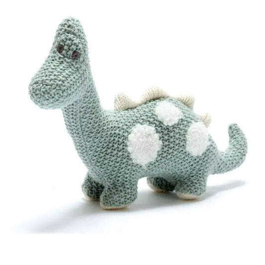 Small Teal Organic Cotton Diplodocus Dinosaur Plush Toy