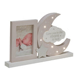 Bambino Light Up Moon Mantel Plaque Frame 28cm