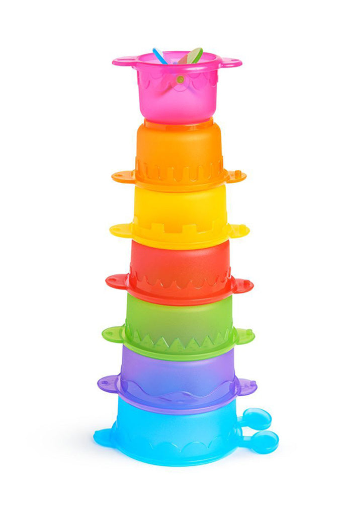 Munchkin Bath Toy Cups Caterpillar Spillers 7Pk