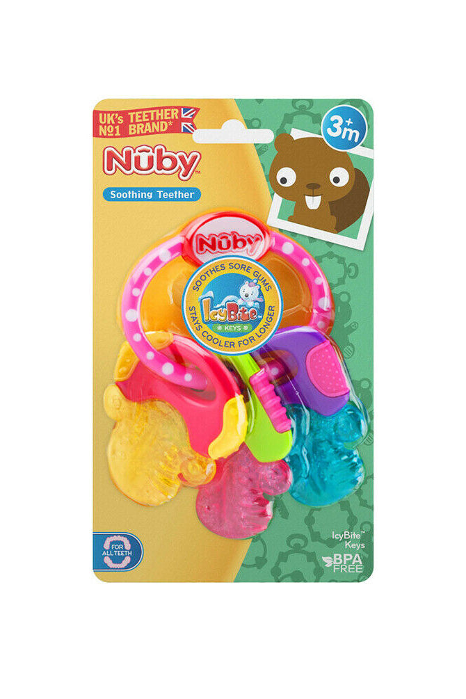 Pink Nuby Icy Bites Key Teether