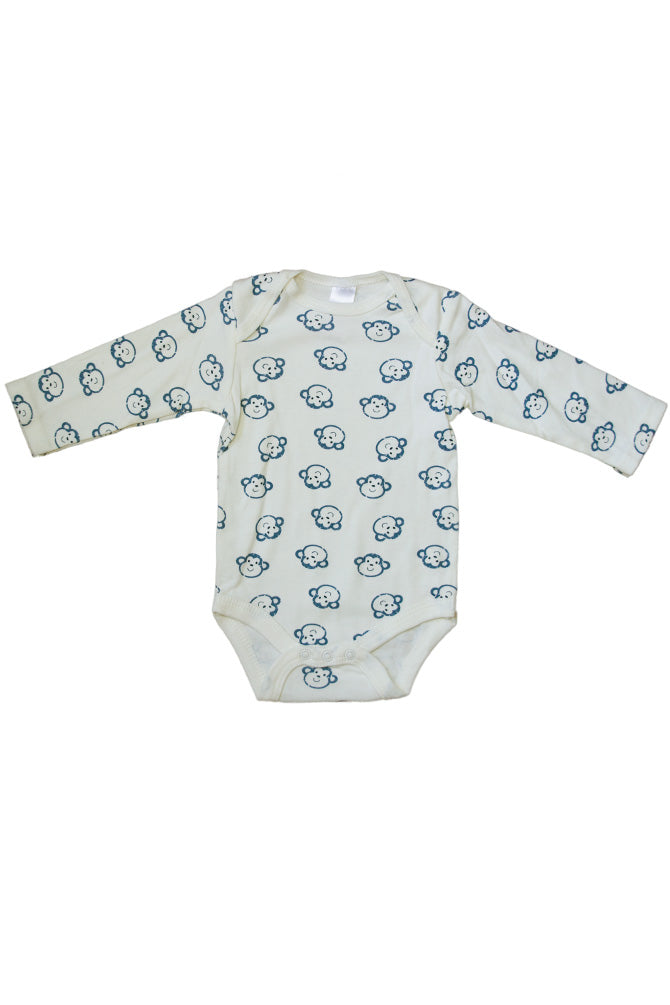 Long Sleeved Blue Monkey Assorted Set of 3 Bodysuits