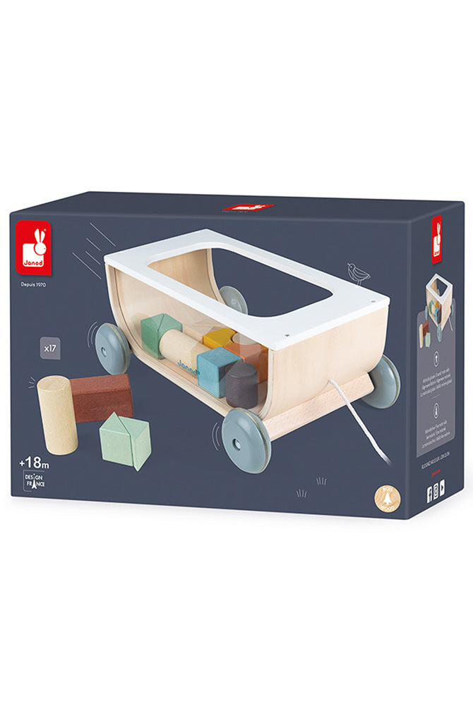 Janod Sweet Cocoon Cart With Blocks