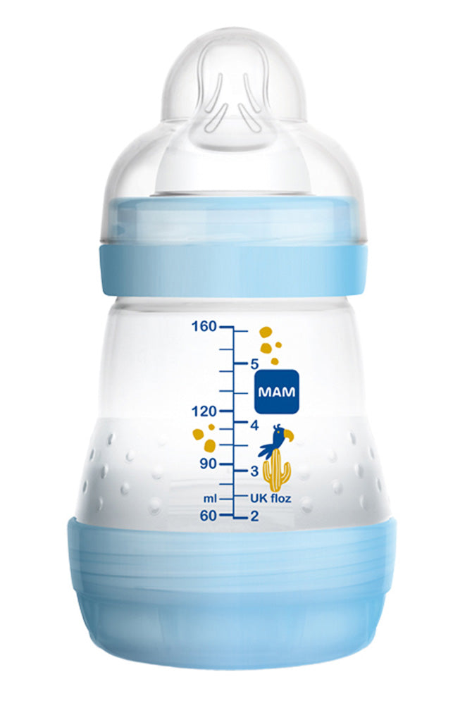 Blue 160ml bottle with slow flow teat