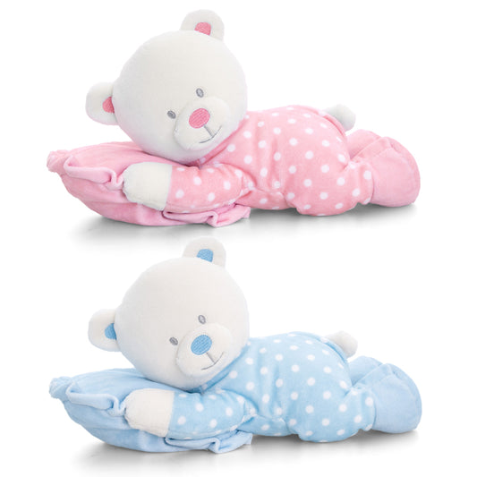 Baby Teddy Bear on Pillow Large 30cm