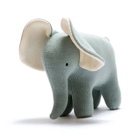 Large Teal Organic Cotton Elephant Toy