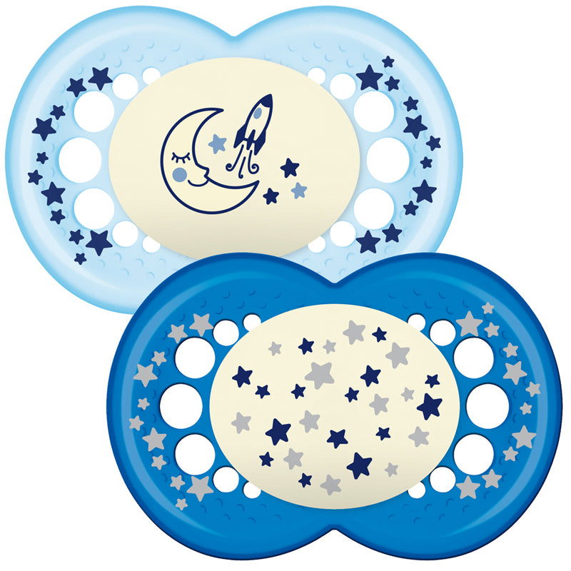 MAM Original Night Soother Blue 12m+ 2Pk