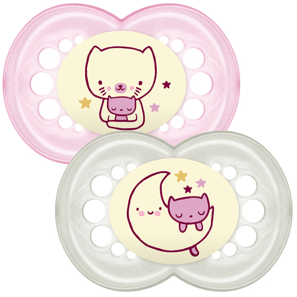 MAM Perfect Night Pacifier 0-6m - 2pk - Girl