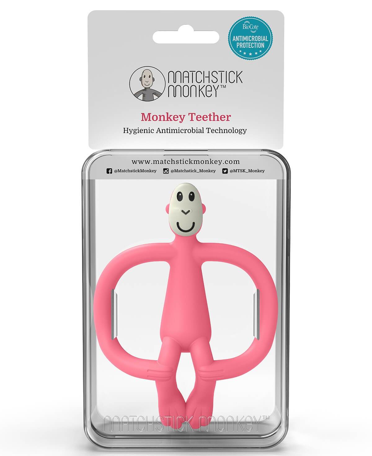 Matchstick Monkey Teether Pink