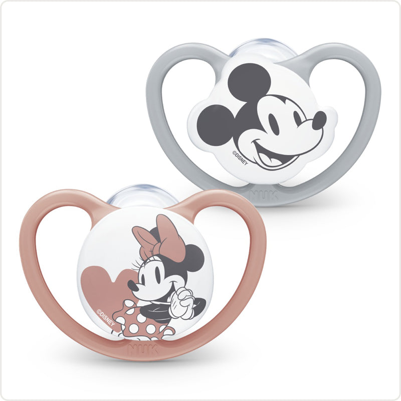 NUK Disney Space Soothers 0-6m Rose 2Pk