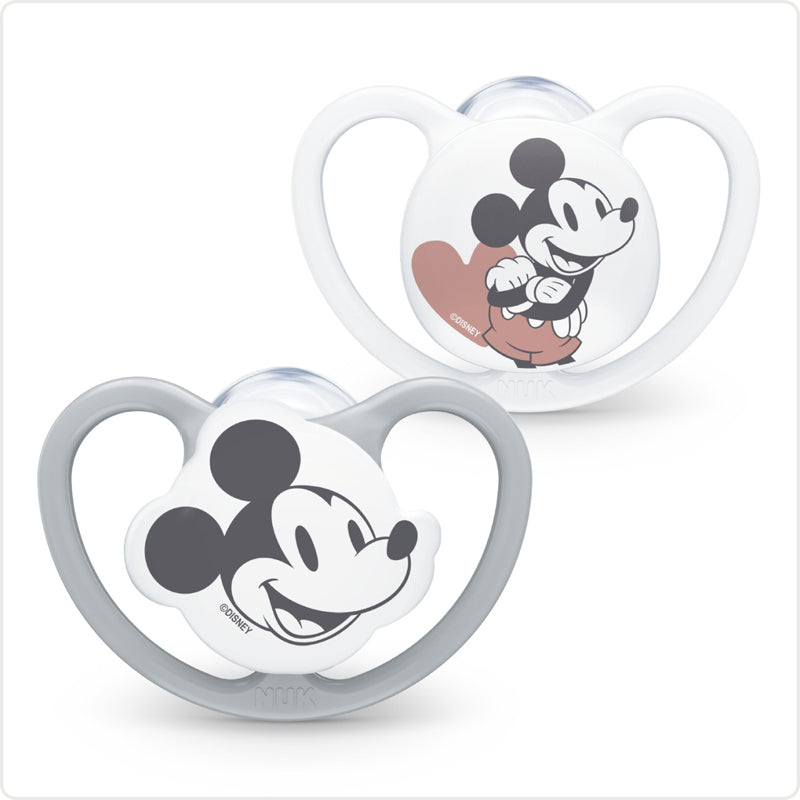 NUK Disney Space Soothers 0-6m Grey 2Pk