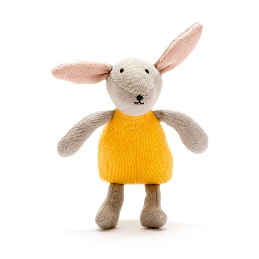 Organic Cotton Bunny Toy in Mustard