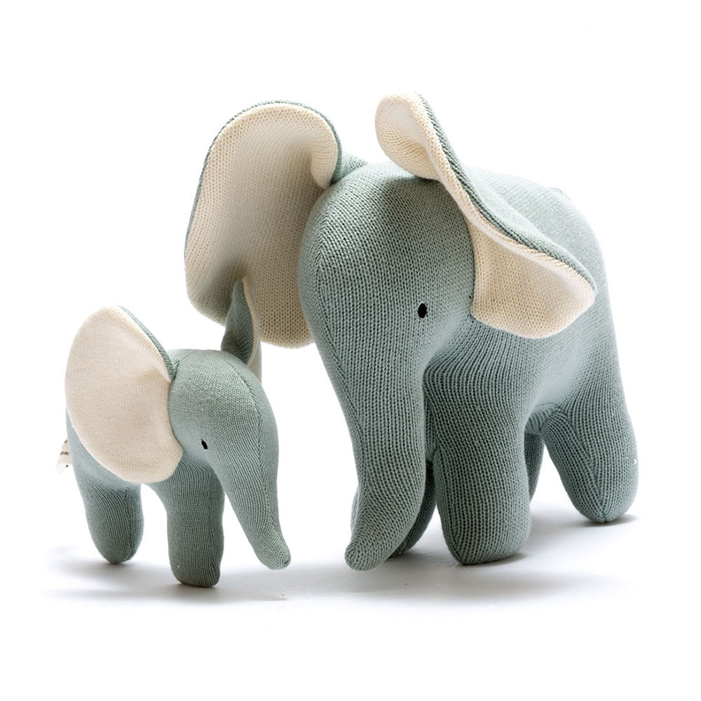 Large Teal Organic Cotton Elephant Toy