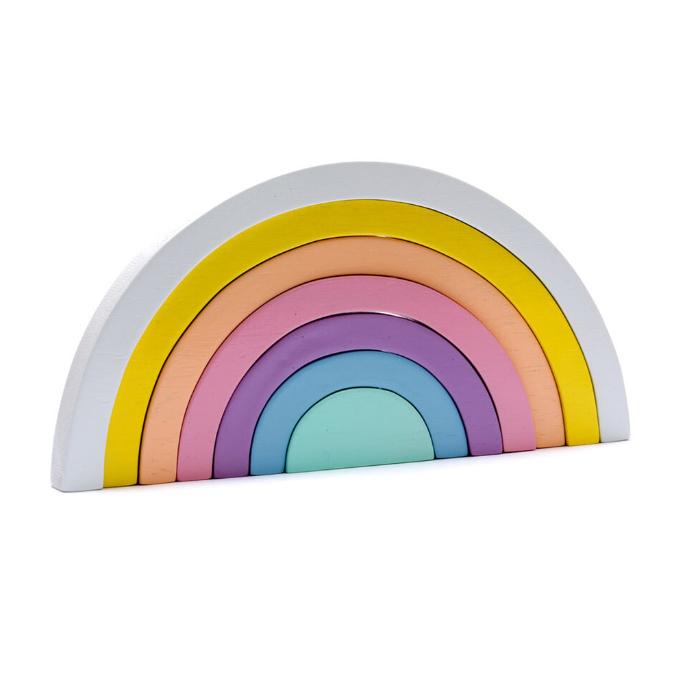 Wooden Pastel Rainbow Stacker Toy