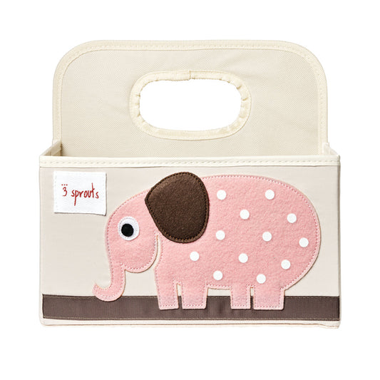 3 Sprouts Nappy Caddy Elephant Pink