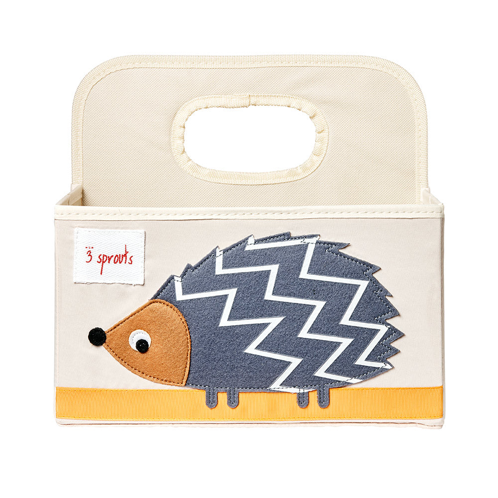 3 Sprouts Nappy Caddy Hedgehog Grey