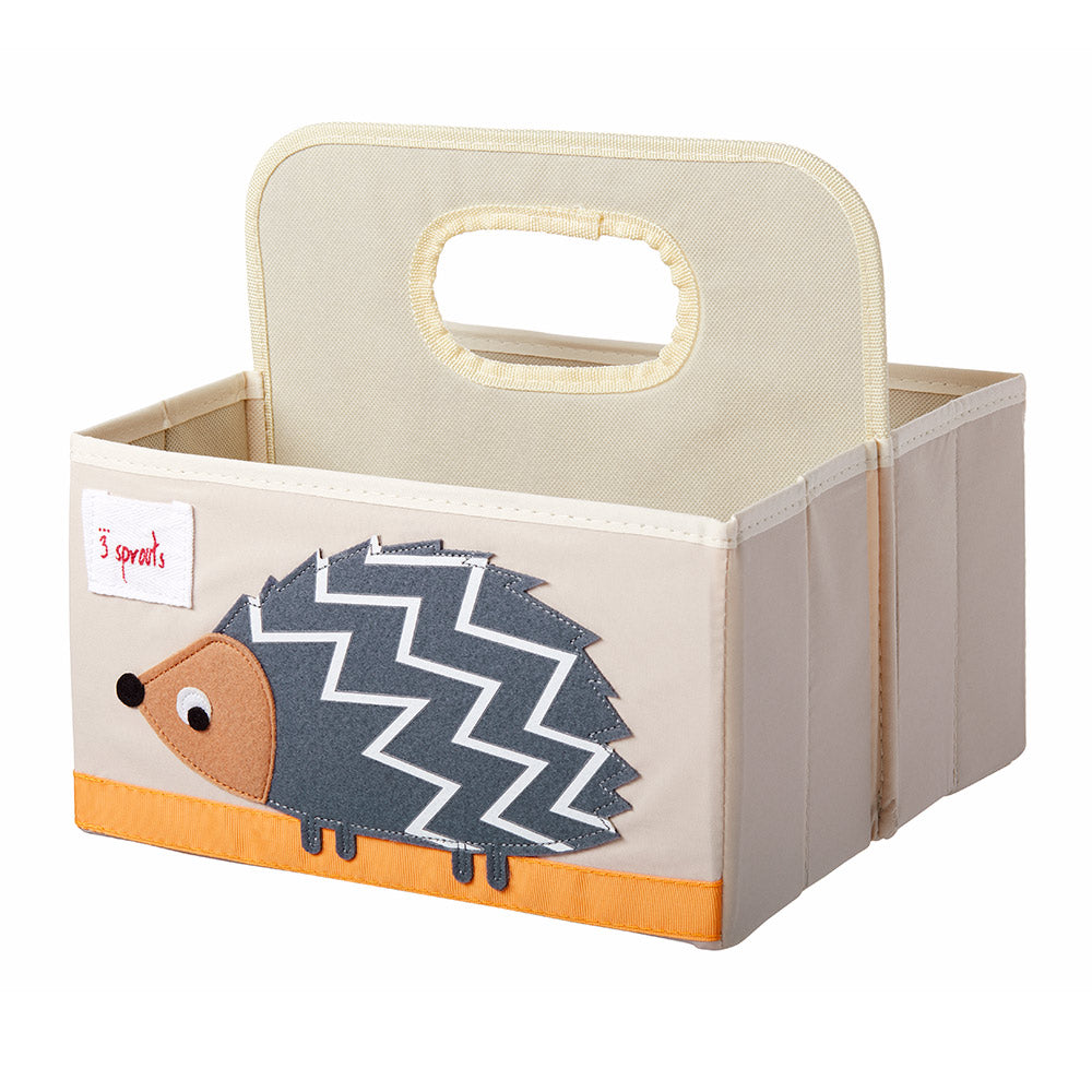 3 Sprouts Nappy Caddy Hedgehog Grey