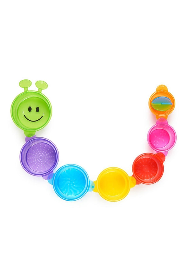 Munchkin Bath Toy Cups Caterpillar Spillers 7Pk